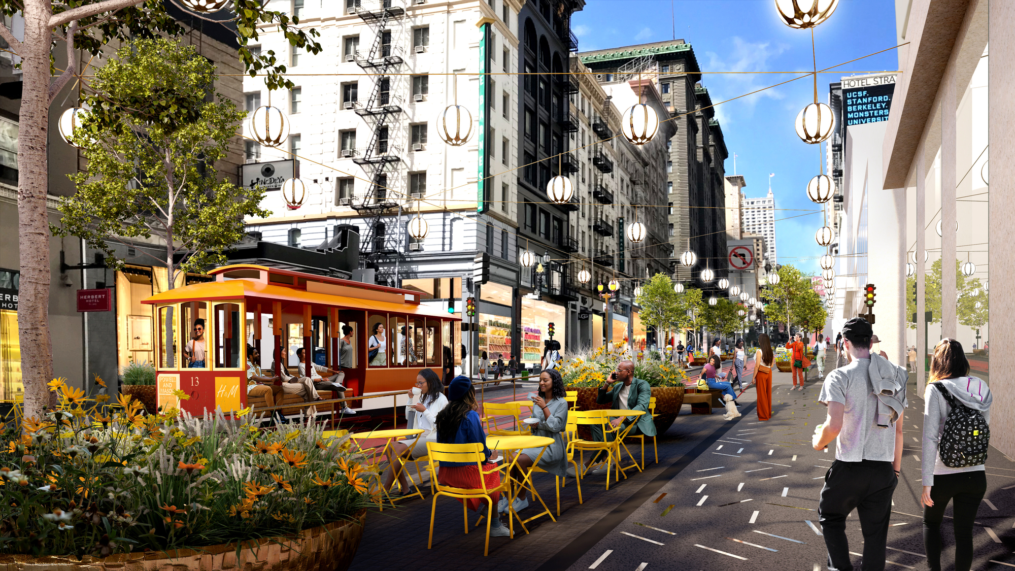Полевые операции и SITELAB представили план городского проектирования по возрождению одной из знаковых улиц Сан-Франциско