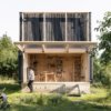 Byró Architekti создает деревянный садовый павильон со складным фасадом